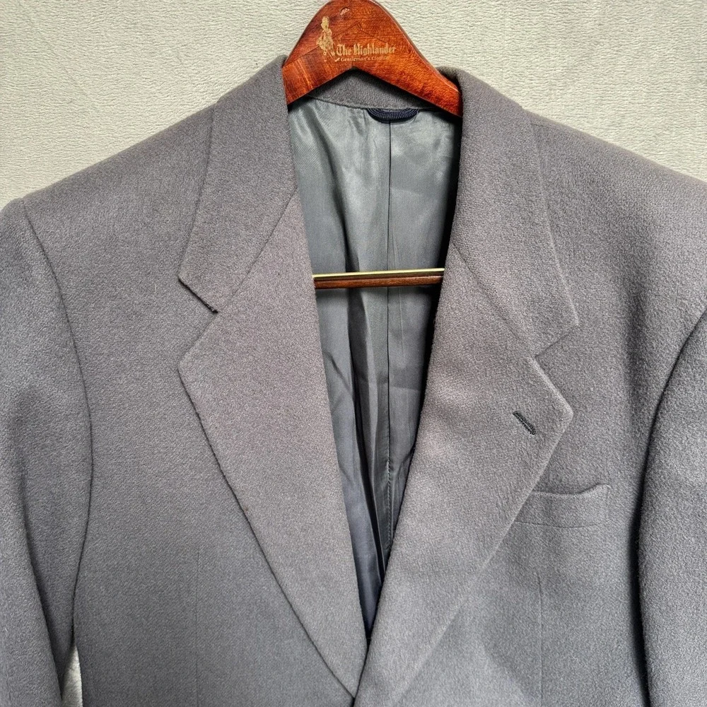 Vintage Terzo Uomo Blazer Mens 40R Gray Camel Hair Sport Coat‎ 2 Button USA